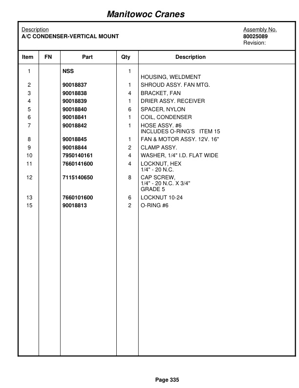 Grove RT880E Crane Parts Manual 231551 2011-2