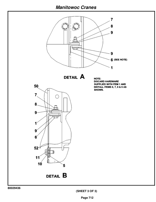 Grove RT880E Crane Parts Manual 232345 2012-3