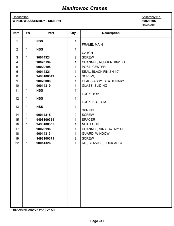 Grove RT880E Crane Parts Manual 233657 2013-2