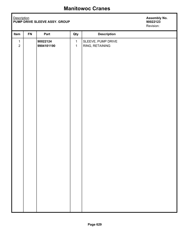 Grove RT880E Crane Parts Manual 234249 2019-3