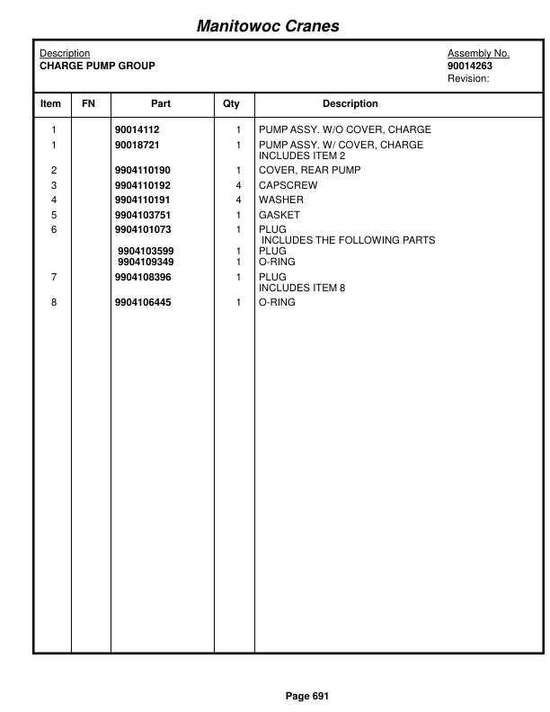 Grove RT880E Crane Parts Manual 234771 2014-3