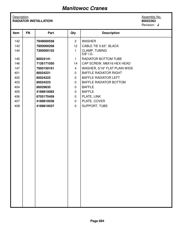 Grove RT880E Crane Parts Manual 235546 2016-3