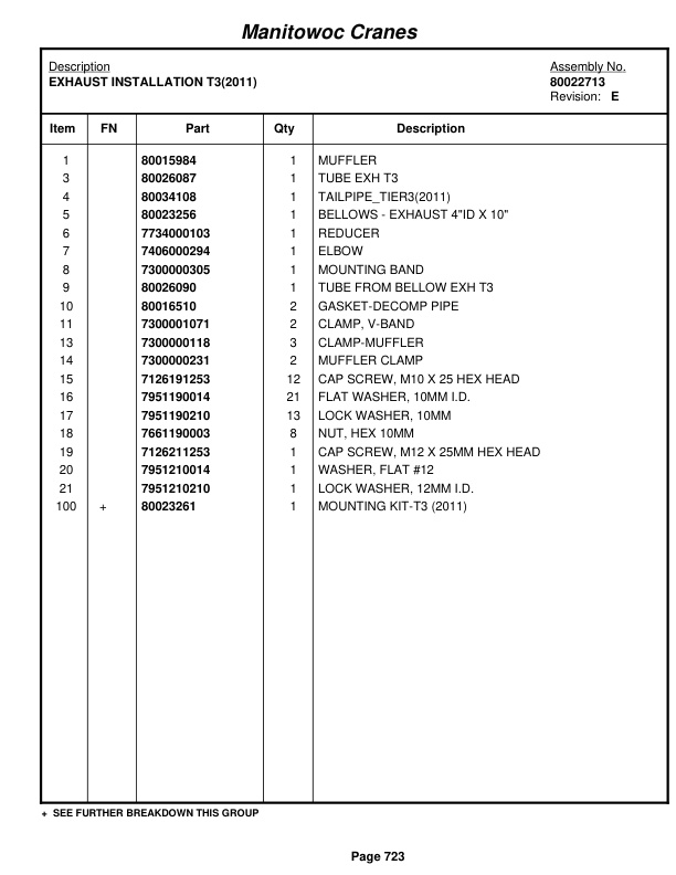 Grove RT890E Crane Parts Manual 232080 2011-3