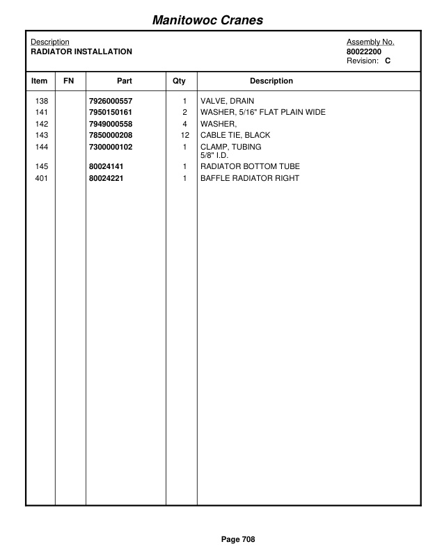 Grove RT890E Crane Parts Manual 232123 2011-3