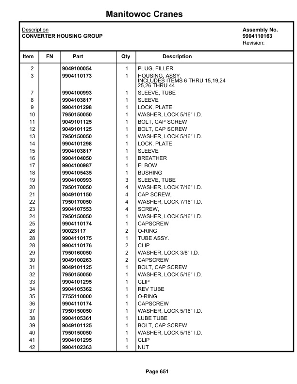 Grove RT890E3 Crane Parts Manual 229235 2019-3