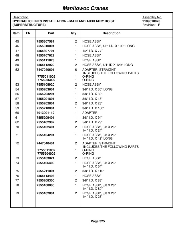 Grove RT890E3 Crane Parts Manual 229725 2009-2