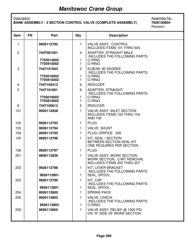 Grove RT890E3 Crane Parts Manual 230332 2009-2