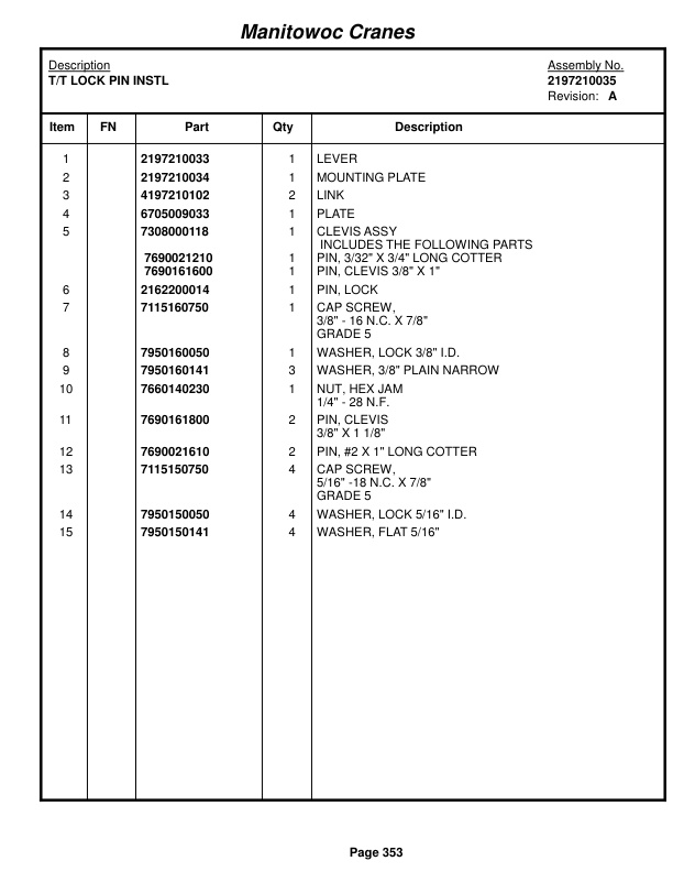 Grove RT9000E Crane Parts Manual 223010 2015-2