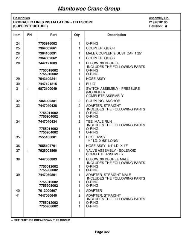 Grove RT9000E Crane Parts Manual 227931 2007-2