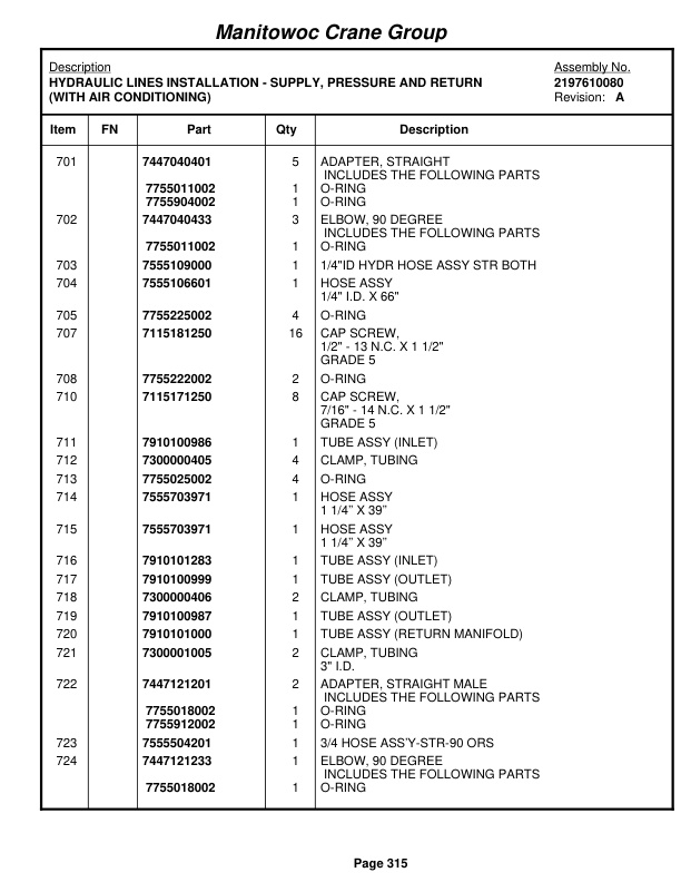 Grove RT9000E Crane Parts Manual 228165 2008-2