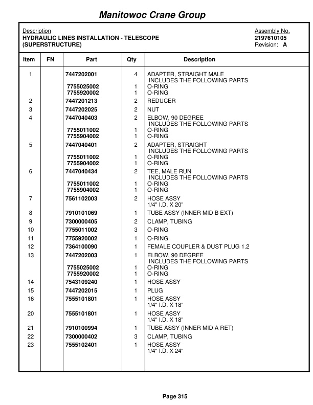 Grove RT9000E Crane Parts Manual 229433 2008-2