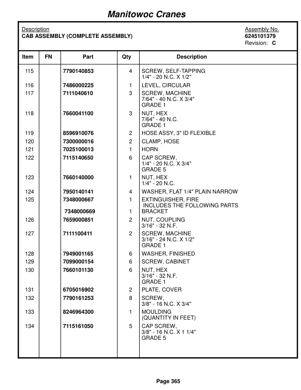 Grove RT9000E Crane Parts Manual 229741 2016-2