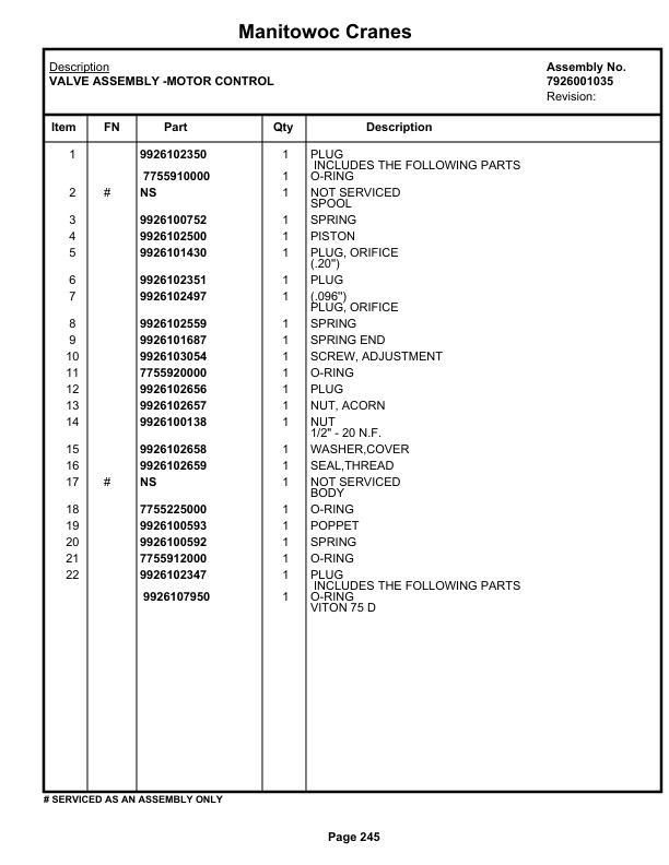 Grove RT980 Crane Parts Manual 49687 2021-2