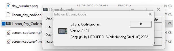 Liebherr Liccon 1 and 2 Day Code Calculator for Service Level 1 2 3-2