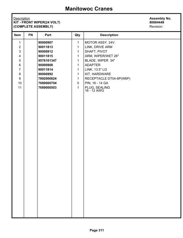 Grove GRT655 - 55US T Crane Parts Manual 236634 2019-2