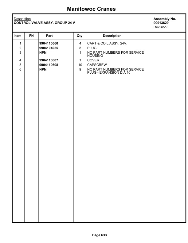 Grove GRT655 - 55US T Crane Parts Manual 236899 2020-3