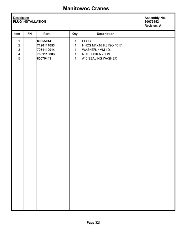 Grove GRT655 - 55US T Crane Parts Manual 237089 2021-2