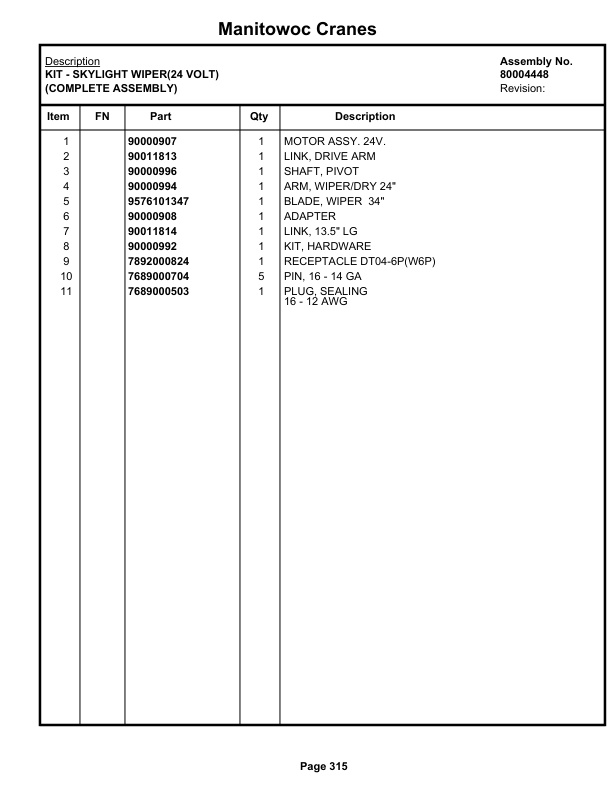 Grove GRT655L - 55US Crane Parts Manual 236486 2019-2