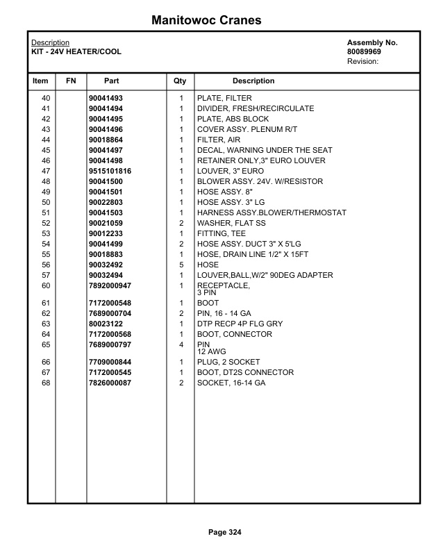 Grove GRT655L - 55US Crane Parts Manual 236823 2019-2