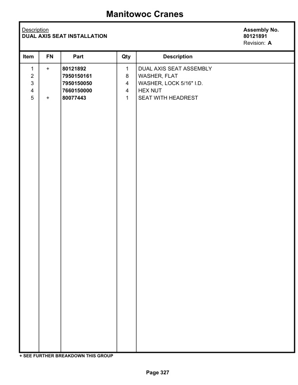 Grove GRT655L - 55US Crane Parts Manual 237000 2021-2