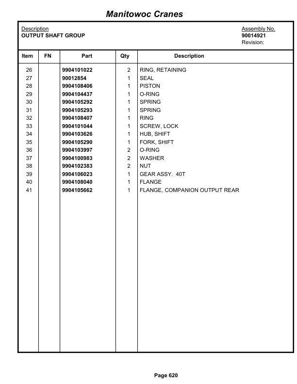 Grove RT640E - 40US T Crane Parts Manual 400019 2013-3