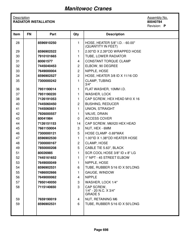 Grove RT650E - 50US T Crane Parts Manual 235815 2017-3