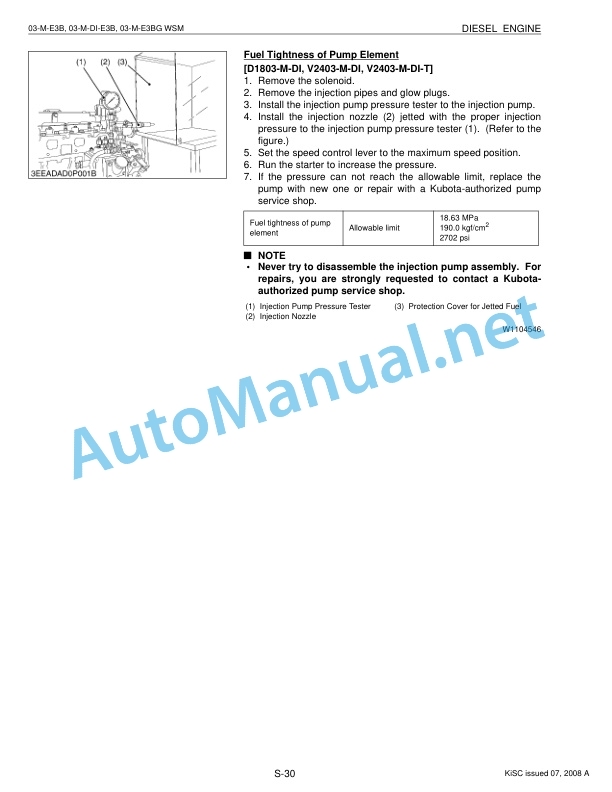 Kubota 03-M-E3B, 03-M-DI-E3B, 03-M-E3BG Series Diesel Engine Workshop Manual PDF-4