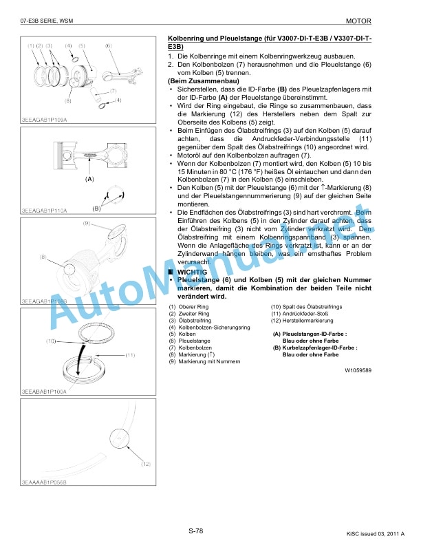 Kubota 07-E3B Series Diesel Engine Workshop Manual PDF DE-5