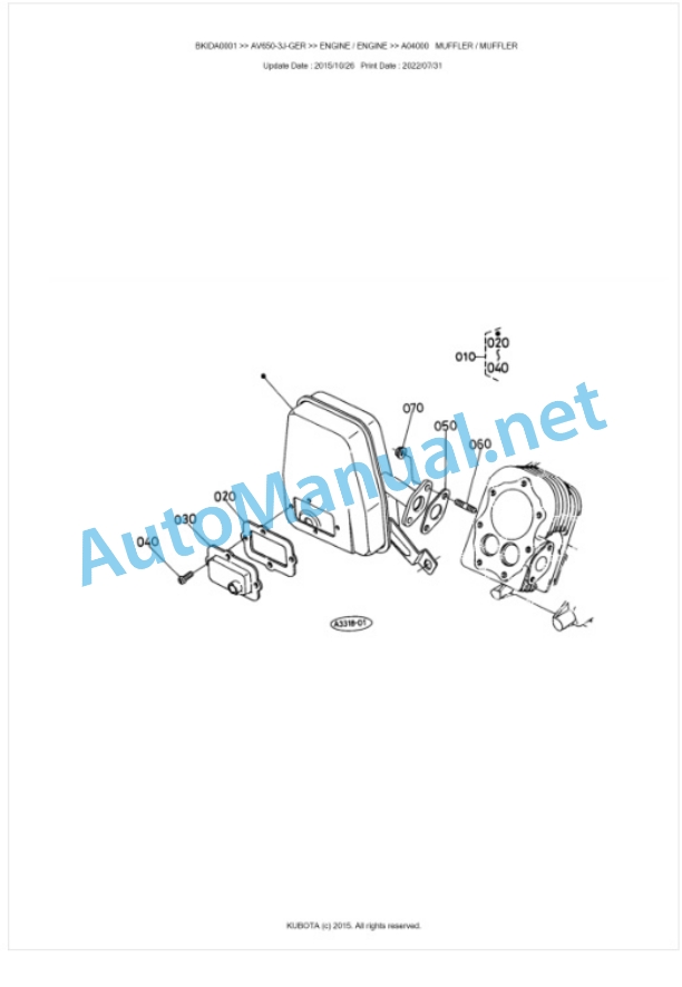 Kubota AV650-3J-GER Parts Manual PDF BKIDA0001-2