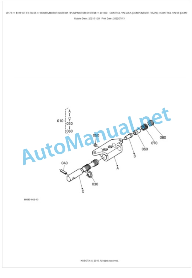 Kubota B1181DT-F2-EC-S5 Parts Manual PDF BKIDA5178-5