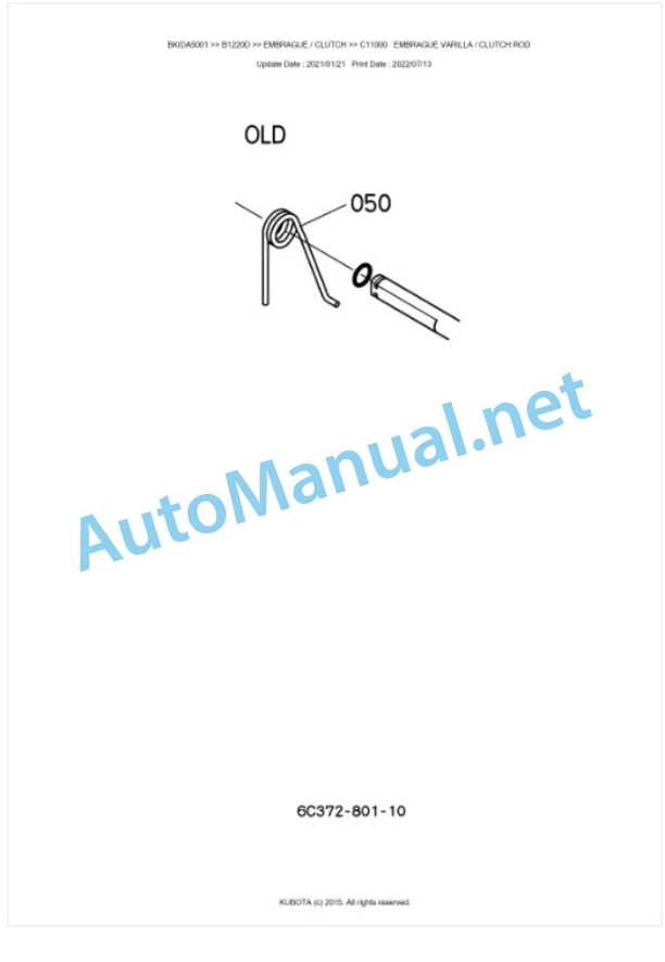 Kubota B1220D Tractor Parts Manual PDF BKIDA5001-3