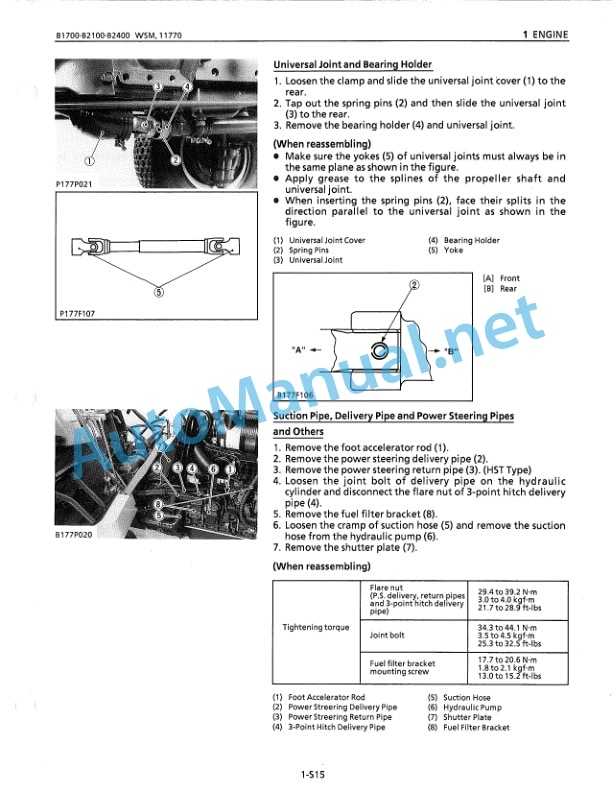 Kubota B1700, B2100, B2400 Tractor Workshop Manual PDF-3