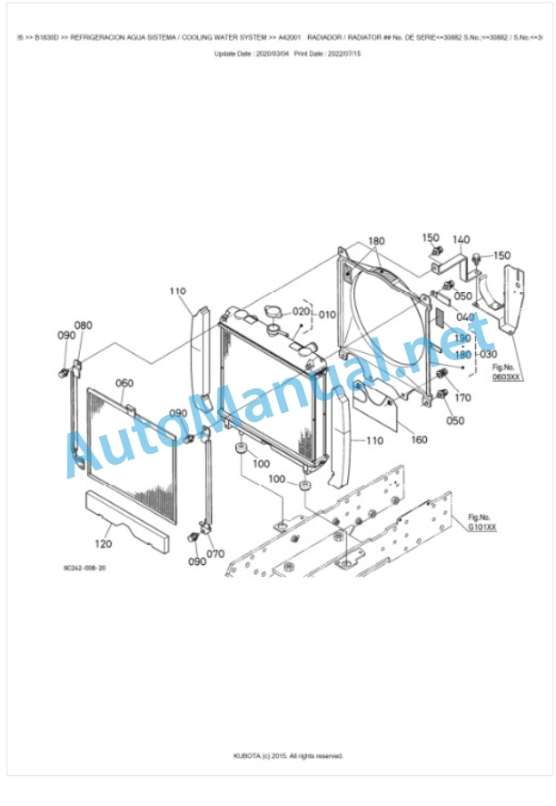 Kubota B1830D, B2320D, B2530D Tractor Parts Manual PDF BKIDK0626-2