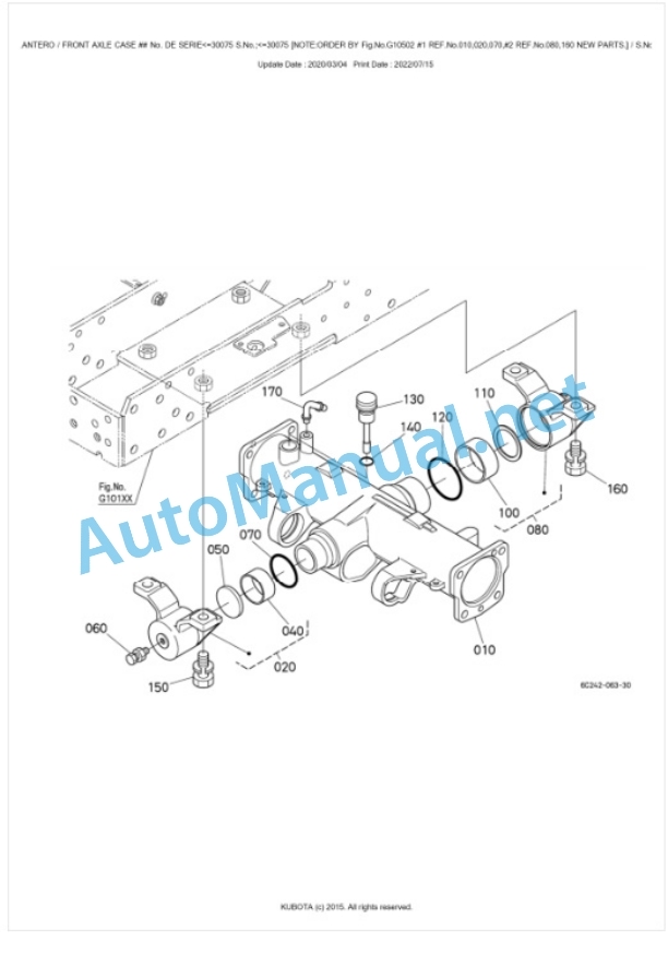 Kubota B1830D, B2320D, B2530D Tractor Parts Manual PDF BKIDK0626-3