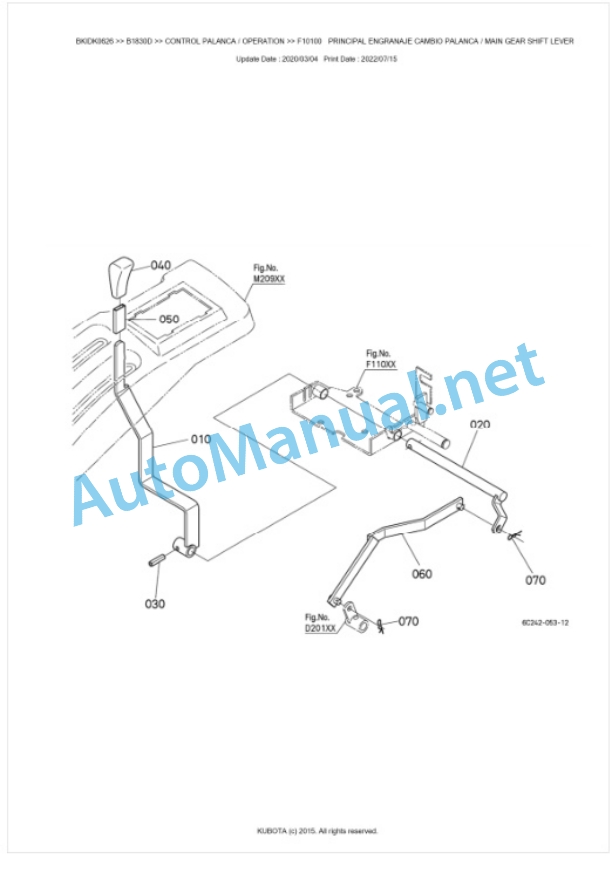 Kubota B1830D, B2320D, B2530D Tractor Parts Manual PDF BKIDK0626-4