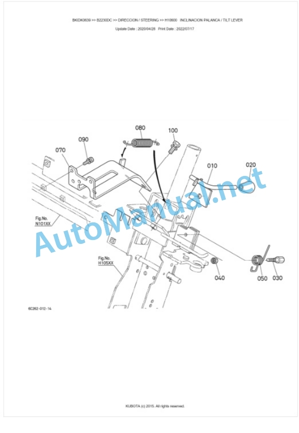 Kubota B2230DC, B2530DC Tractor Parts Manual PDF BKIDK0639-4