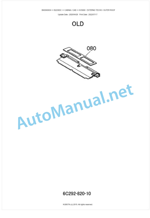 Kubota B2230DC, B2530DC Tractor Parts Manual PDF BKIDK0639-5