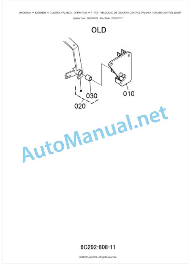 Kubota B2230HDB, B2530HDB Tractor Parts Manual PDF BKIDK0631-4