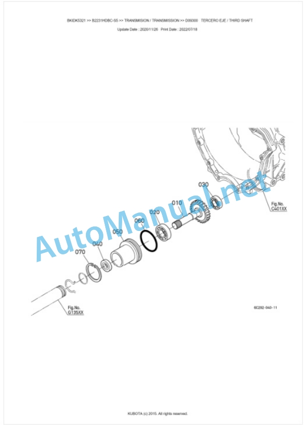 Kubota B2231HDBC-S5 Tractor Parts Manual PDF BKIDK5321-3