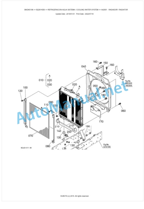 Kubota B2261HDB Tractor Parts Manual PDF BKIDK5196-2