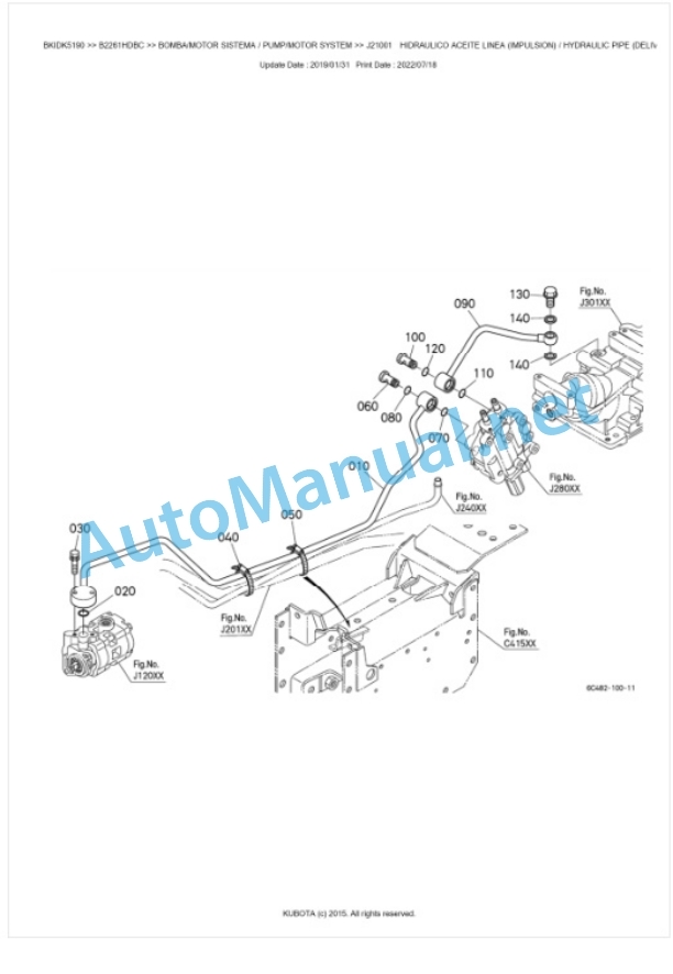 Kubota B2261HDBC Tractor Parts Manual PDF BKIDK5190-4