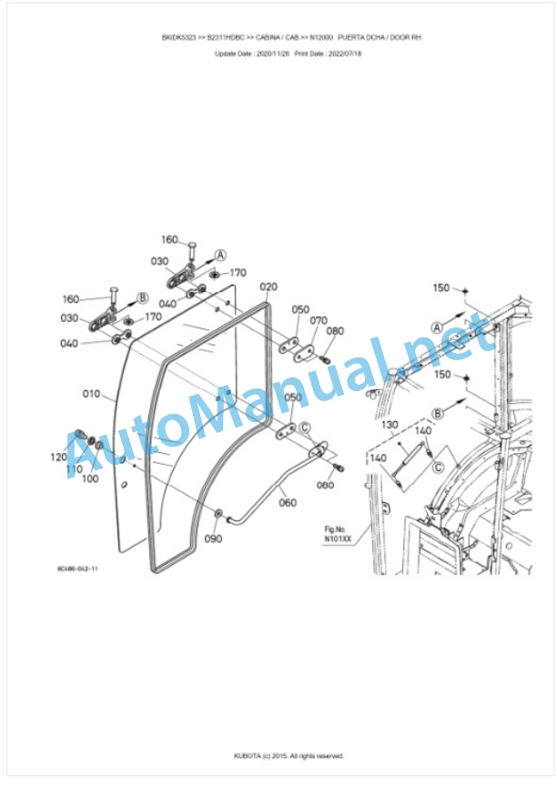 Kubota B2311HDBC Tractor Parts Manual PDF BKIDK5323-5