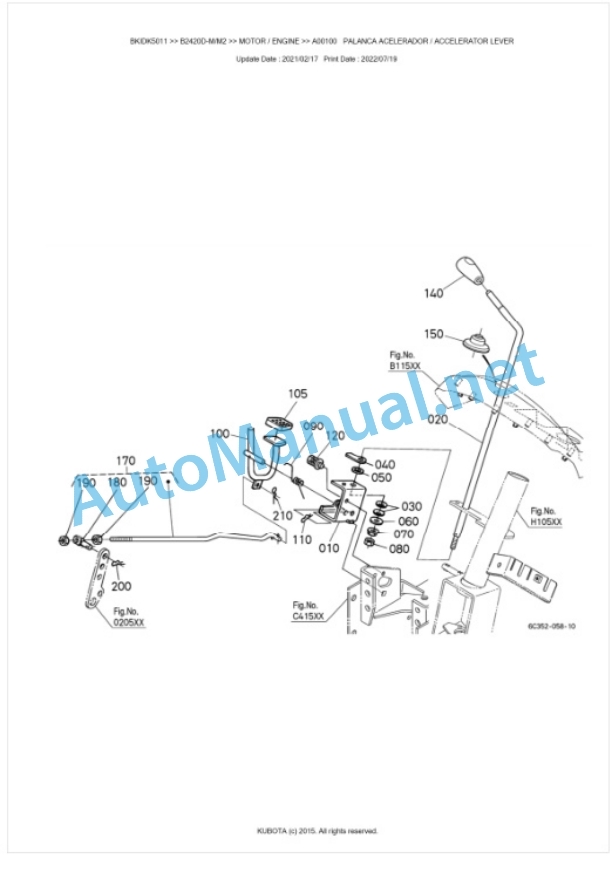 Kubota B2420D-M, M2 Parts Manual PDF BKIDK5011-2