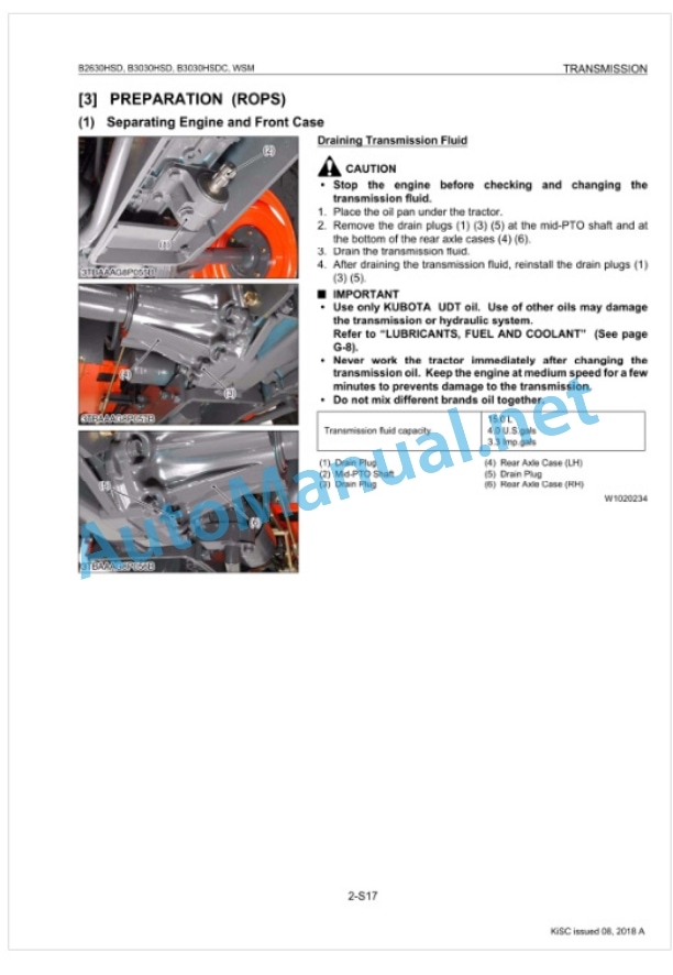 Kubota B2630HSD, B3030HSD, B3030HSDC Tractor Workshop Manual PDF-3