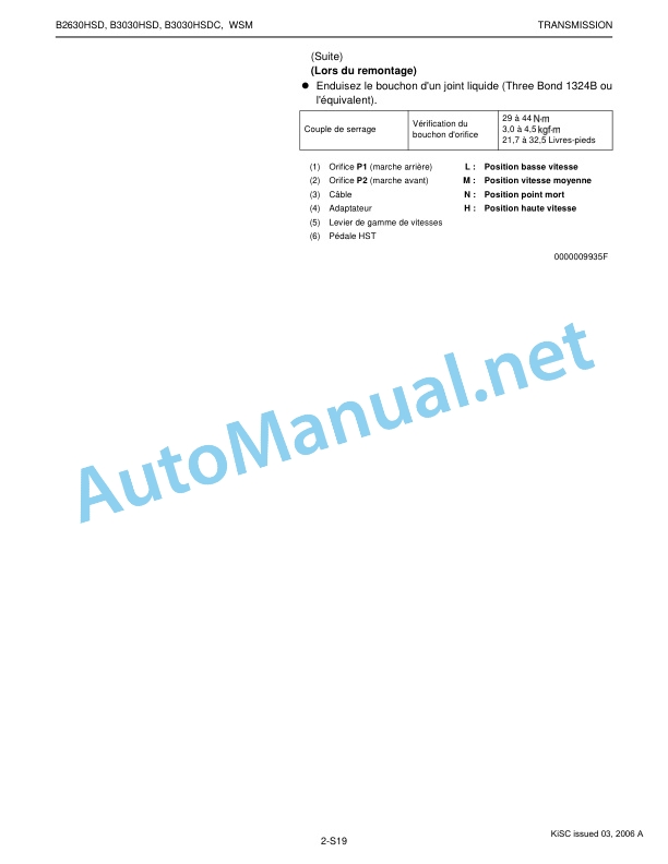 Kubota B2630HSD, B3030HSD, B3030HSDC Tractor Workshop Manual PDF FR-3