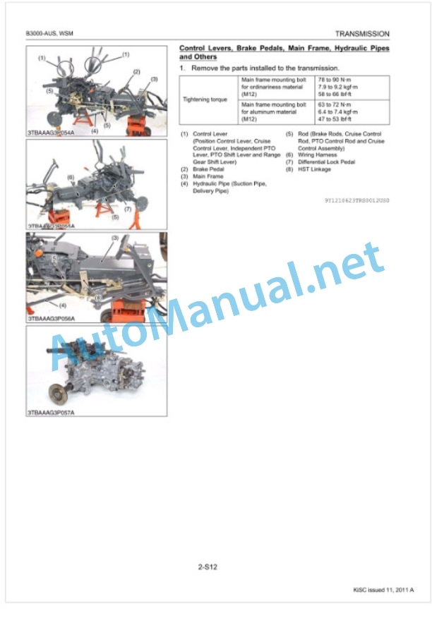 Kubota B3000-AUS Tractor Workshop Manual PDF AUS-3