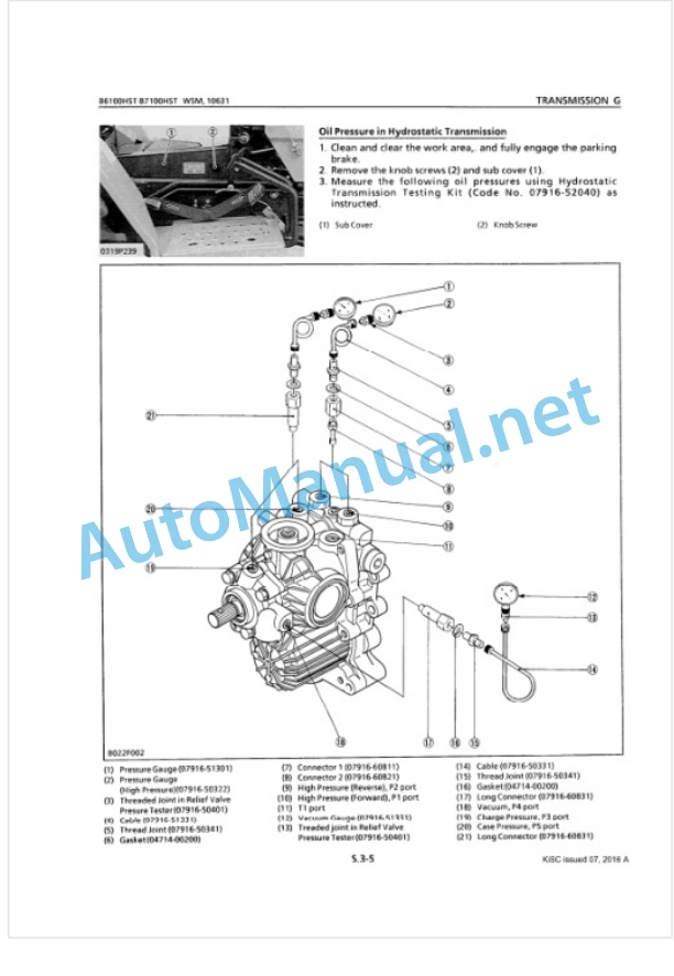 Kubota B6100HST, B7100HST Tractor Workshop Manual PDF-4