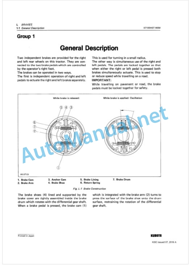 Kubota B6100HST, B7100HST Tractor Workshop Manual PDF-5