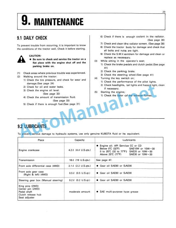 Kubota B9200 Operators Manual PDF-4