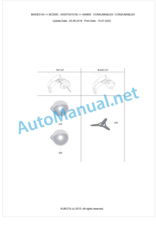 Kubota BC2000 Parts Manual PDF BKIDE5143-5